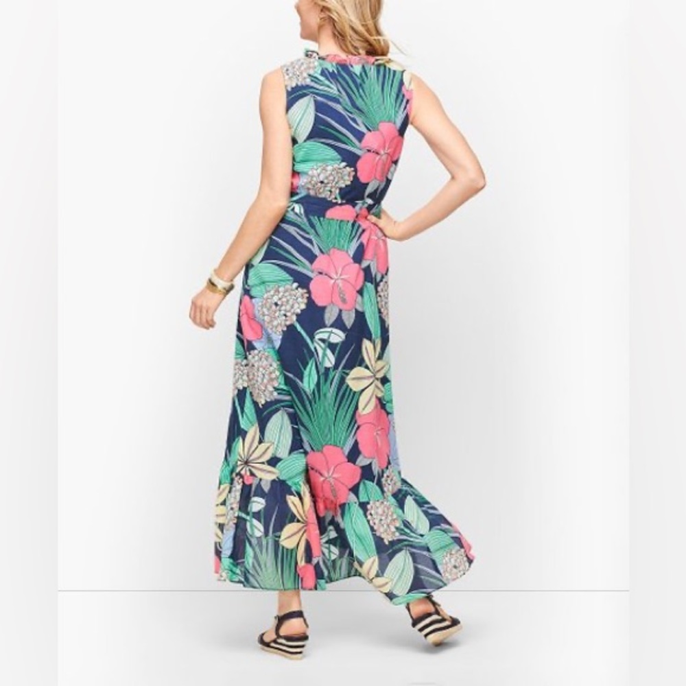 Talbots Voile Hibiscus Maxi Dress - Picture 2 of 6